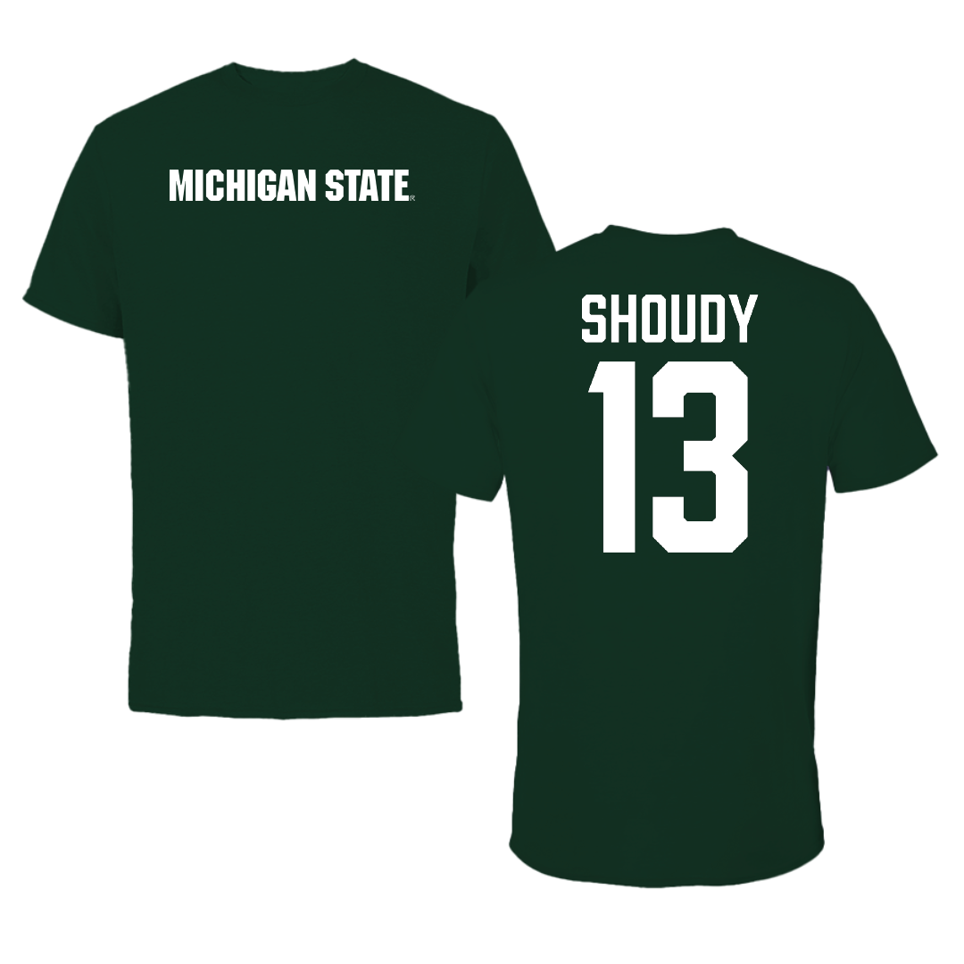 Michigan State University Ice Hockey Forest Green Tee - #13 Tiernan Shoudy