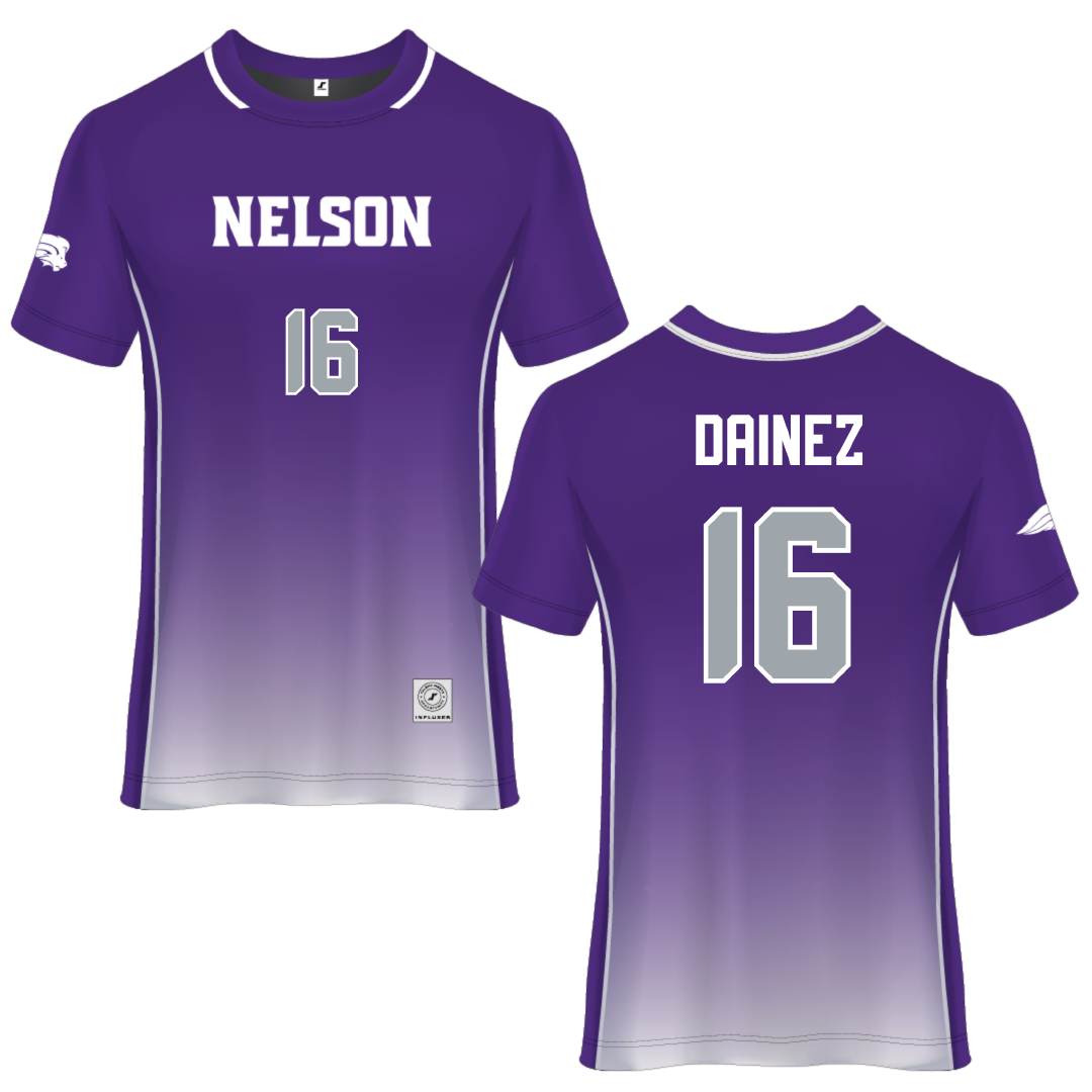 Nelson University Purple Soccer Jersey - #16 Henrique Dainez