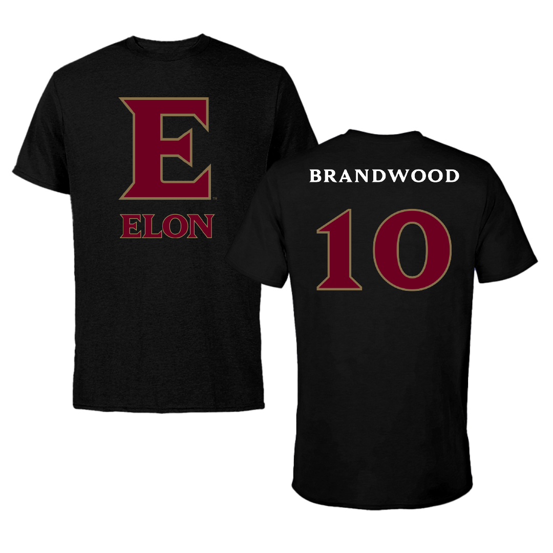 Elon University Football Black Performance Tee - #10 Gavin Brandwood