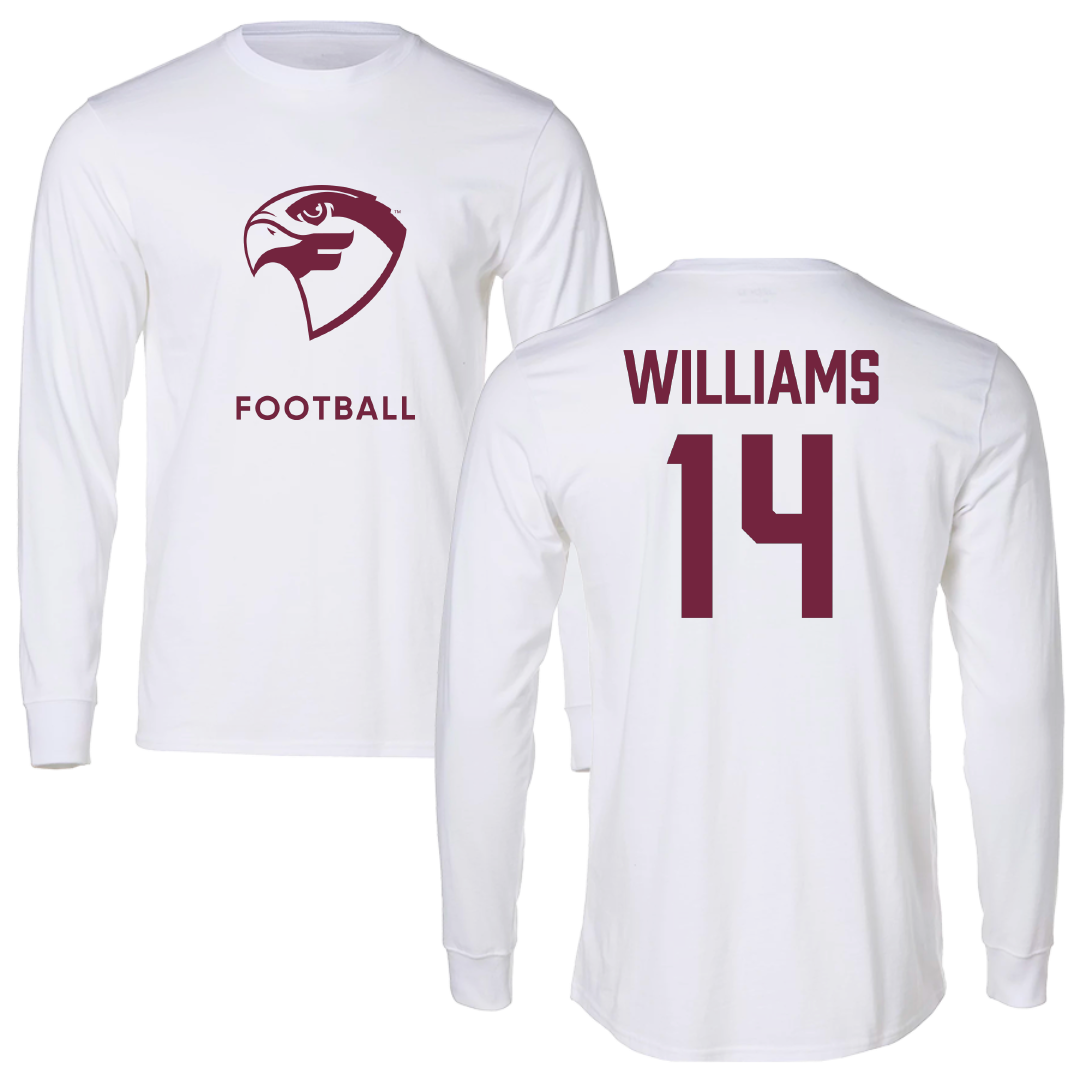 Fairmont State University Football White Long Sleeve - #14 Tristen Williams