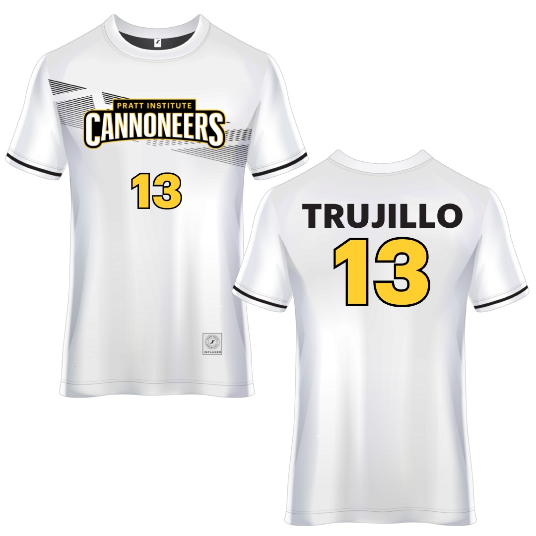 Pratt Institute White Soccer Jersey - #13 Alyssa Trujillo