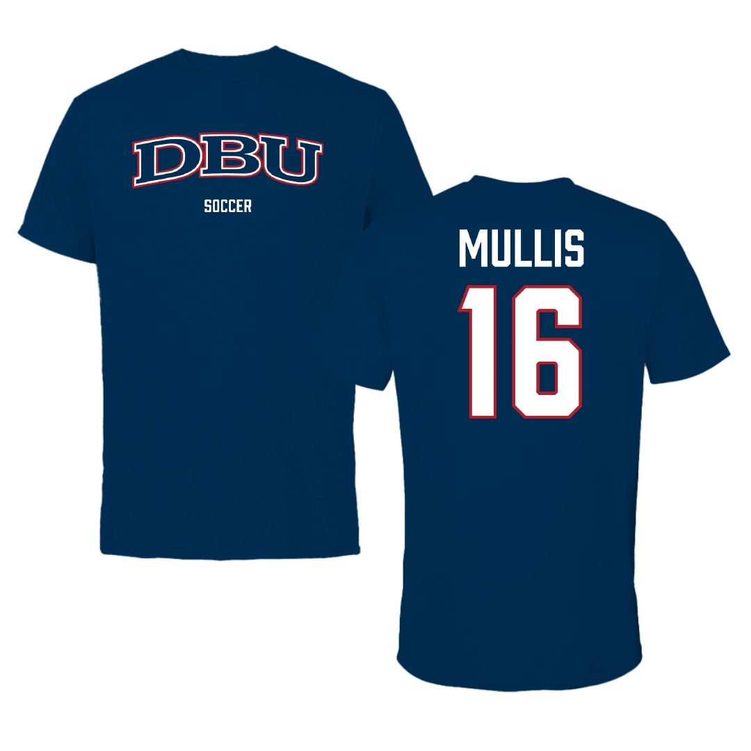 Dallas Baptist University Soccer (W) Navy Tee - #16 Kathryn Mullis