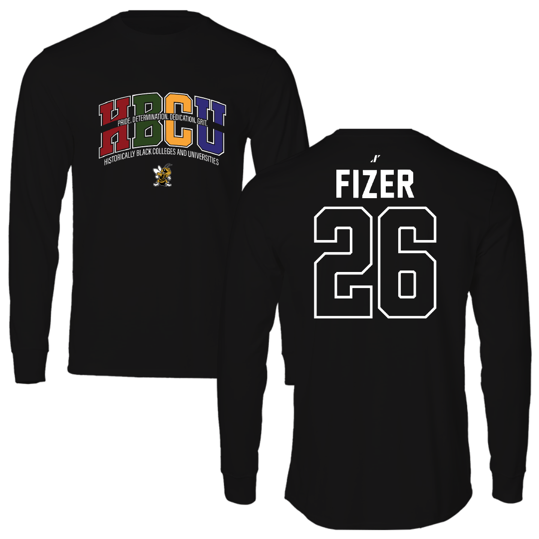 West Virginia State University Baseball Black HBCU Performance Long Sleeve - #26 Connor Fizer