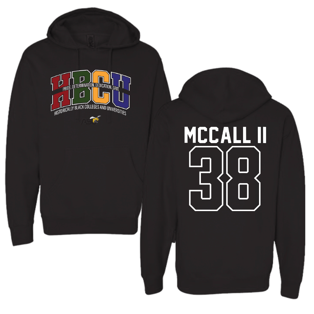 Alabama State University Football Black HBCU Hoodie - #38 Stewart McCall II