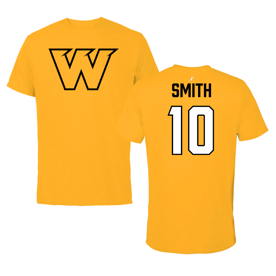 Wayne State College (Nebraska) Basketball Gold Tee - #10 Tenleigh Smith