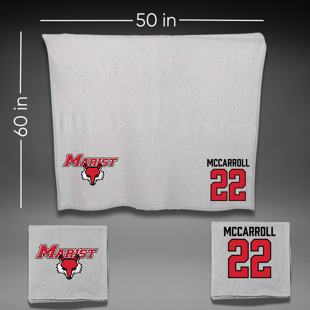 Marist University Water Polo Gray Blanket - #22 Lela McCarroll