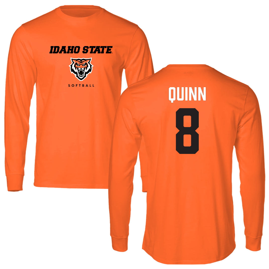 Idaho State University Softball Orange Performance Long Sleeve - #8 Rebecca Quinn