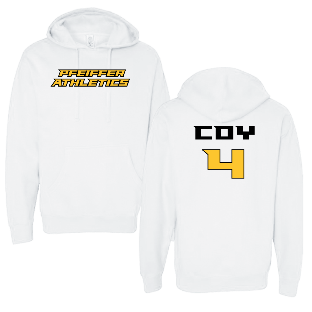 Pfeiffer University Baseball White Hoodie - #4 Conner Coy