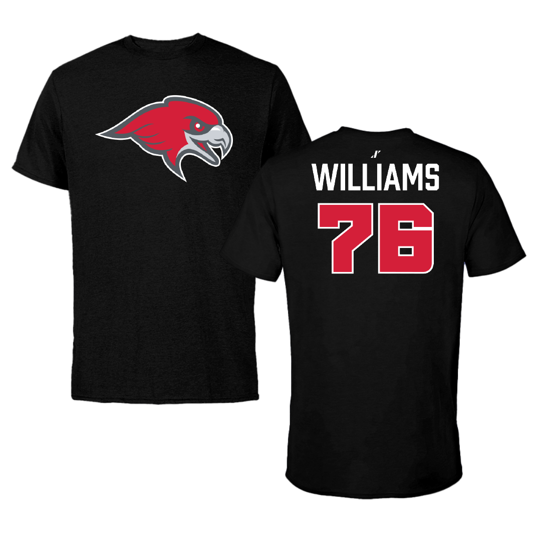 Montclair State University Football Black Performance Tee - #76 Alfred Williams