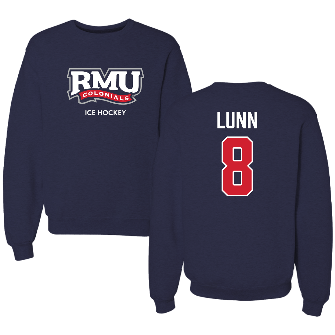 Robert Morris University Ice Hockey (M) Navy RMU Crewneck - #8 Gabriel Lunn