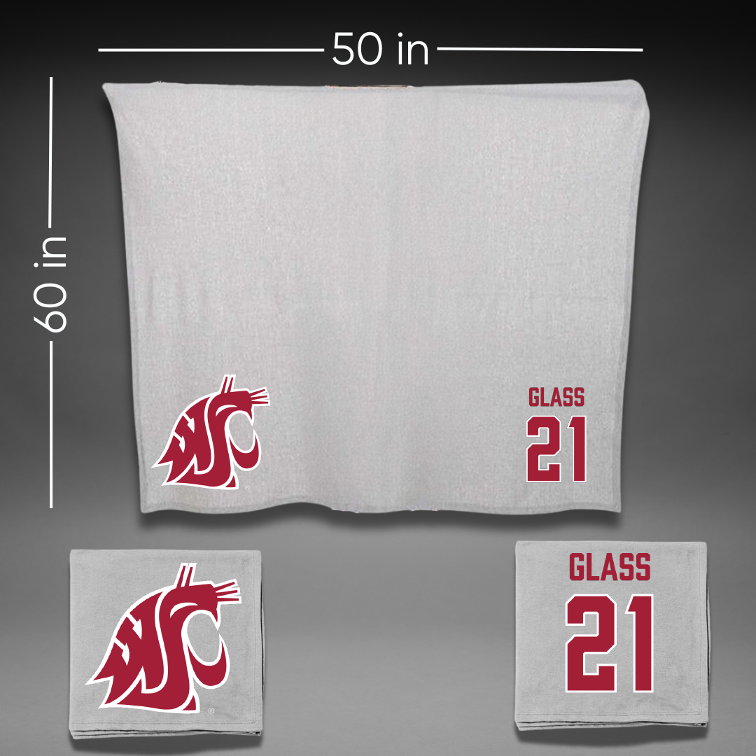 Washington State University Basketball (M) Gray Blanket - #21 Aaron Glass