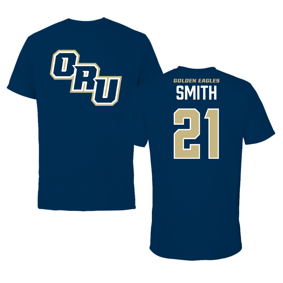 Oral Roberts University Soccer Navy Tee - #21 Daniel Smith