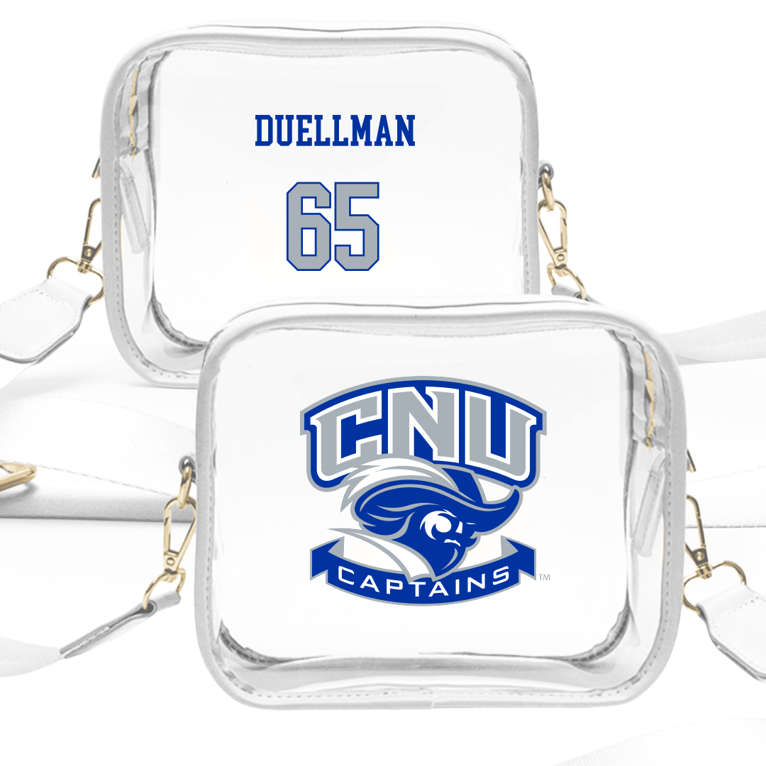 Christopher Newport University Football White Clear Stadium Bag - #65 Chris Duellman