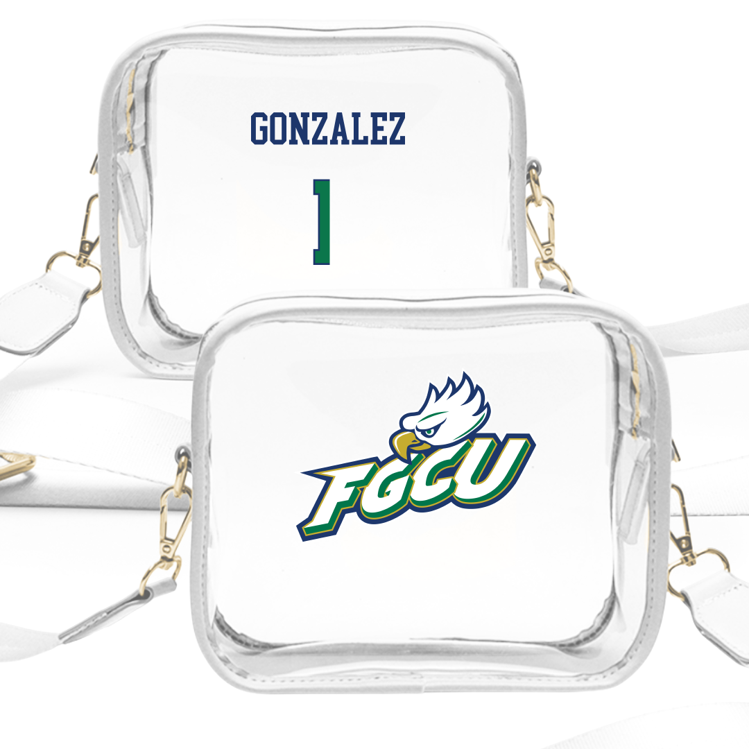 Florida Gulf Coast University Baseball White Clear Stadium Bag - #1 Wilfred Gonzalez