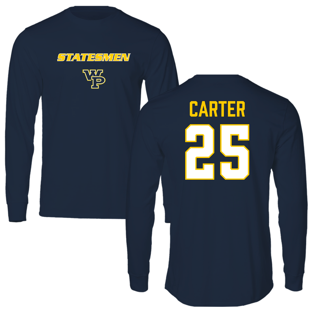 William Penn University Football Navy Performance Long Sleeve - #25 Marquis Carter