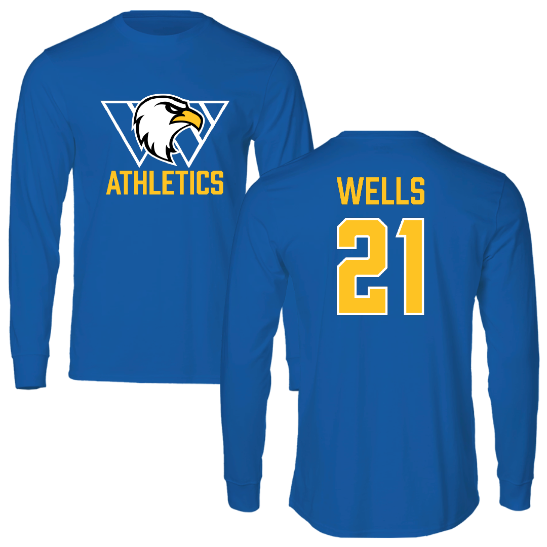Williams Baptist University Softball Blue Long Sleeve - #21 Katie Wells