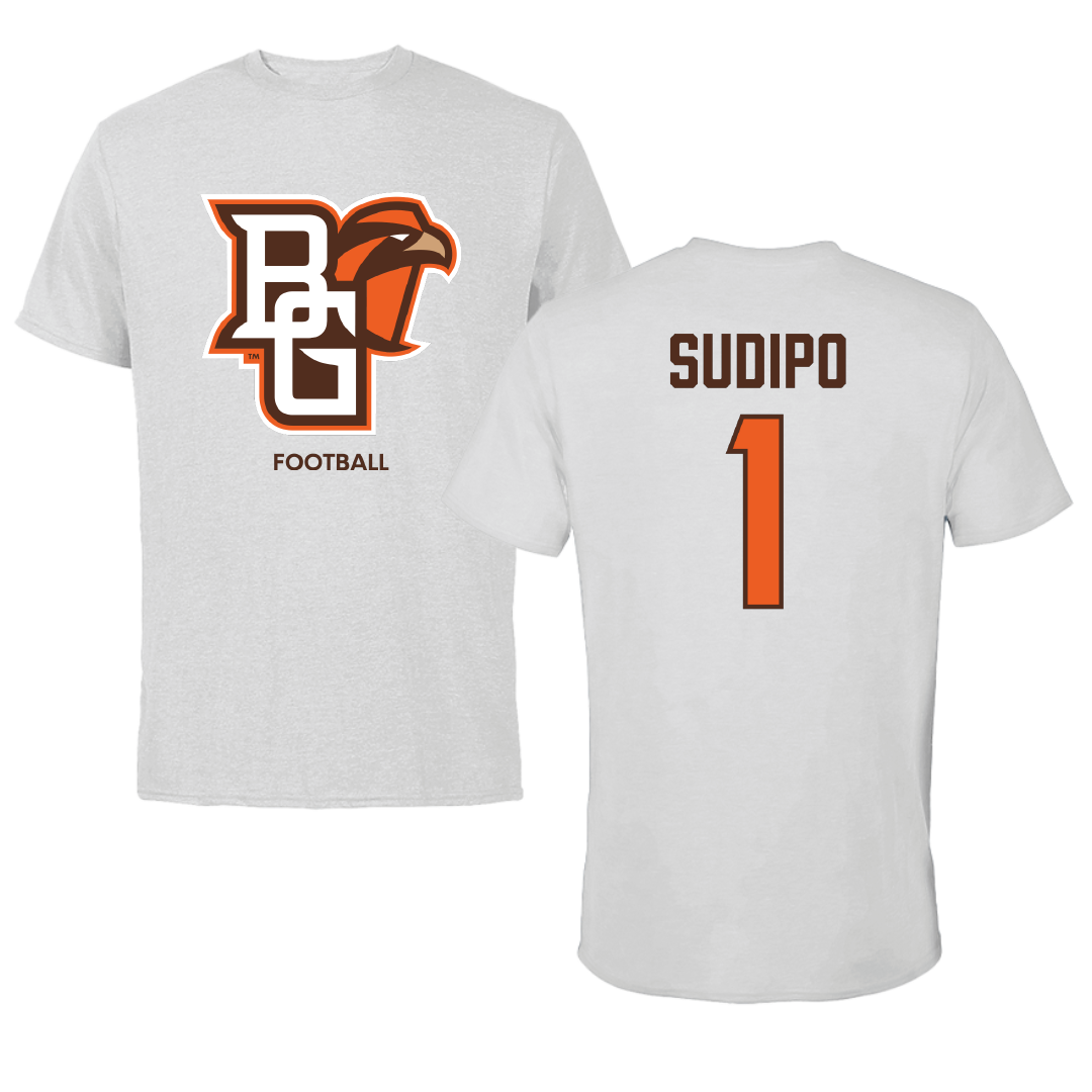 Bowling Green State University Football Light Gray Tee - #1 Mateo Sudipo