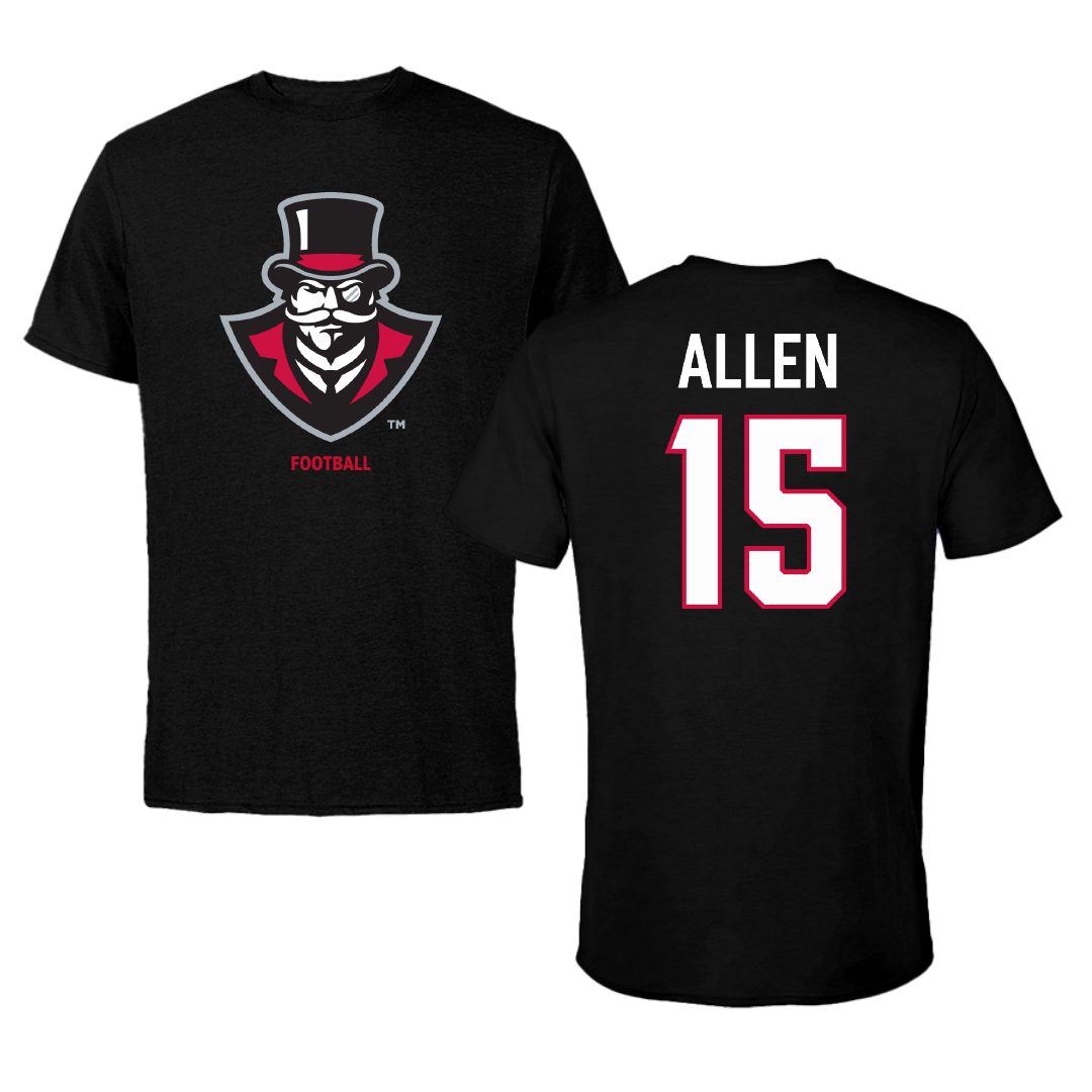 Austin Peay State University Football Black Performance Tee - #15 Chase Allen