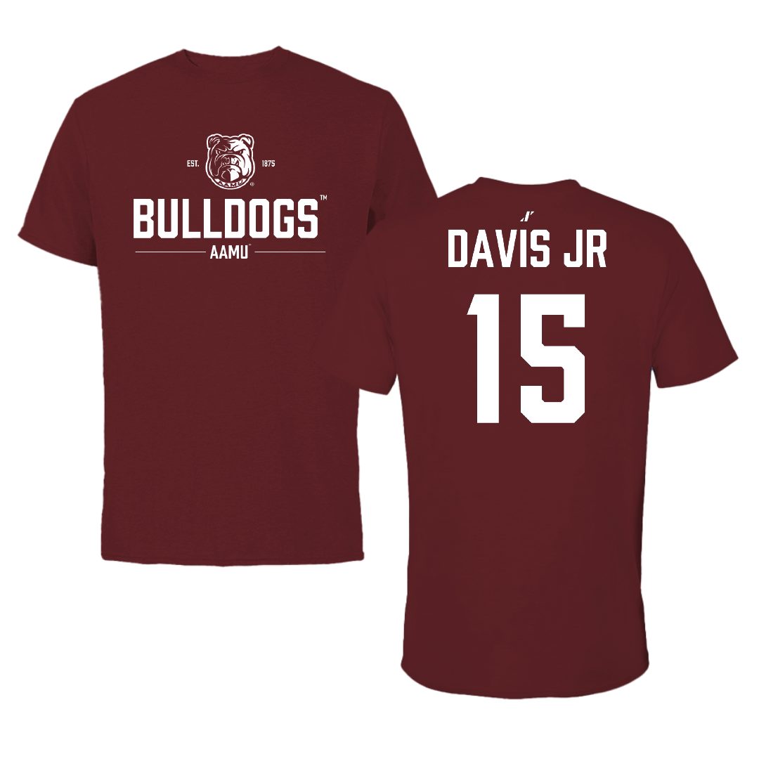 Alabama A&M University Football Maroon General Tee - #15 Jarvis Davis Jr