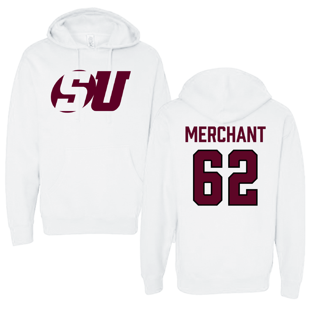 Schreiner University Football White Hoodie - #62 Kaleb Merchant