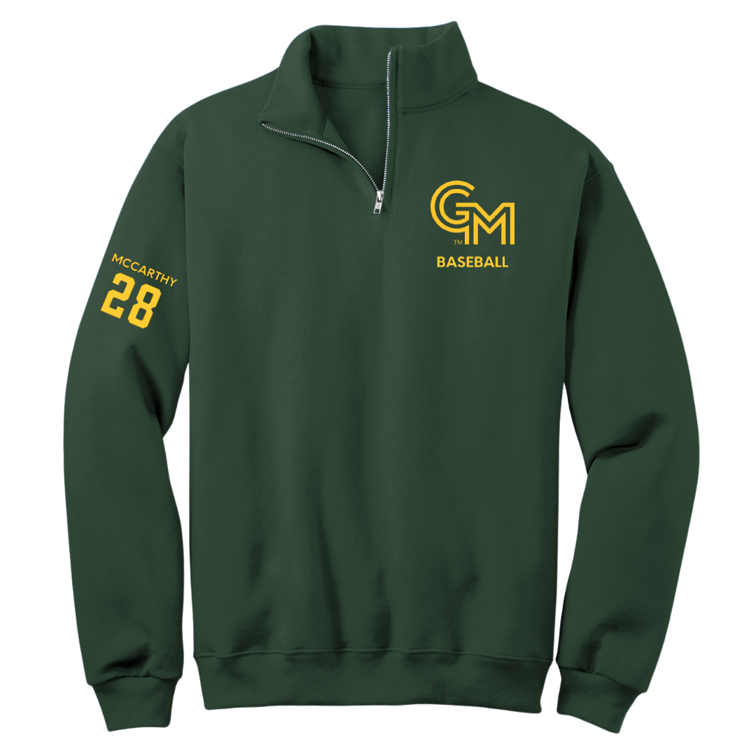 George Mason University Baseball Forest Green Quarter-Zip - #28 Dylan McCarthy