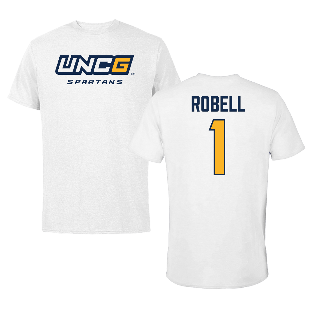 UNC Greensboro Soccer (W) White Tee - #1 Cara Robell