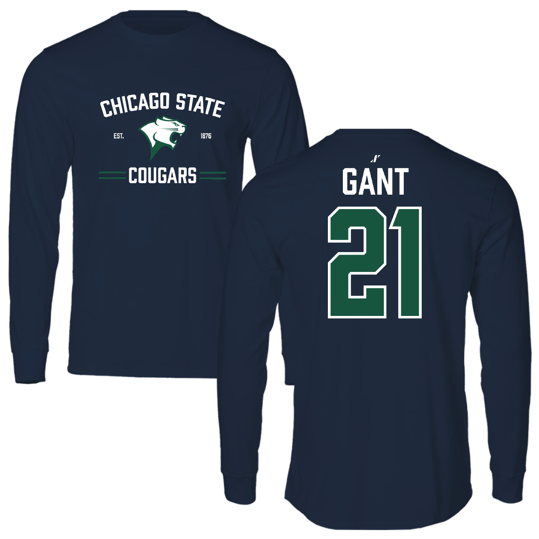 Chicago State University Basketball Navy Performance Long Sleeve - #21 Marisa Gant