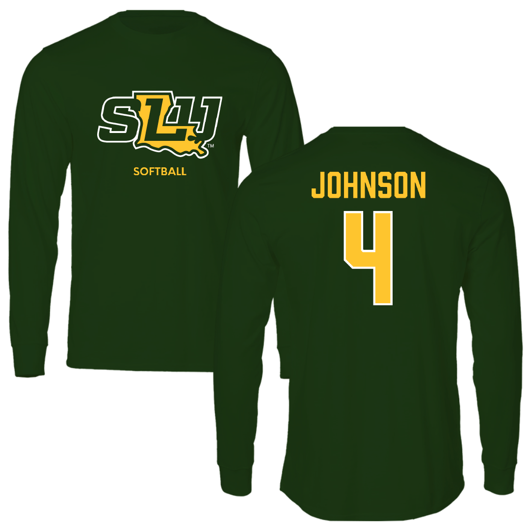 Southeastern Louisiana University Softball Forest Green Performance Long Sleeve - #4 Lexi Johnson