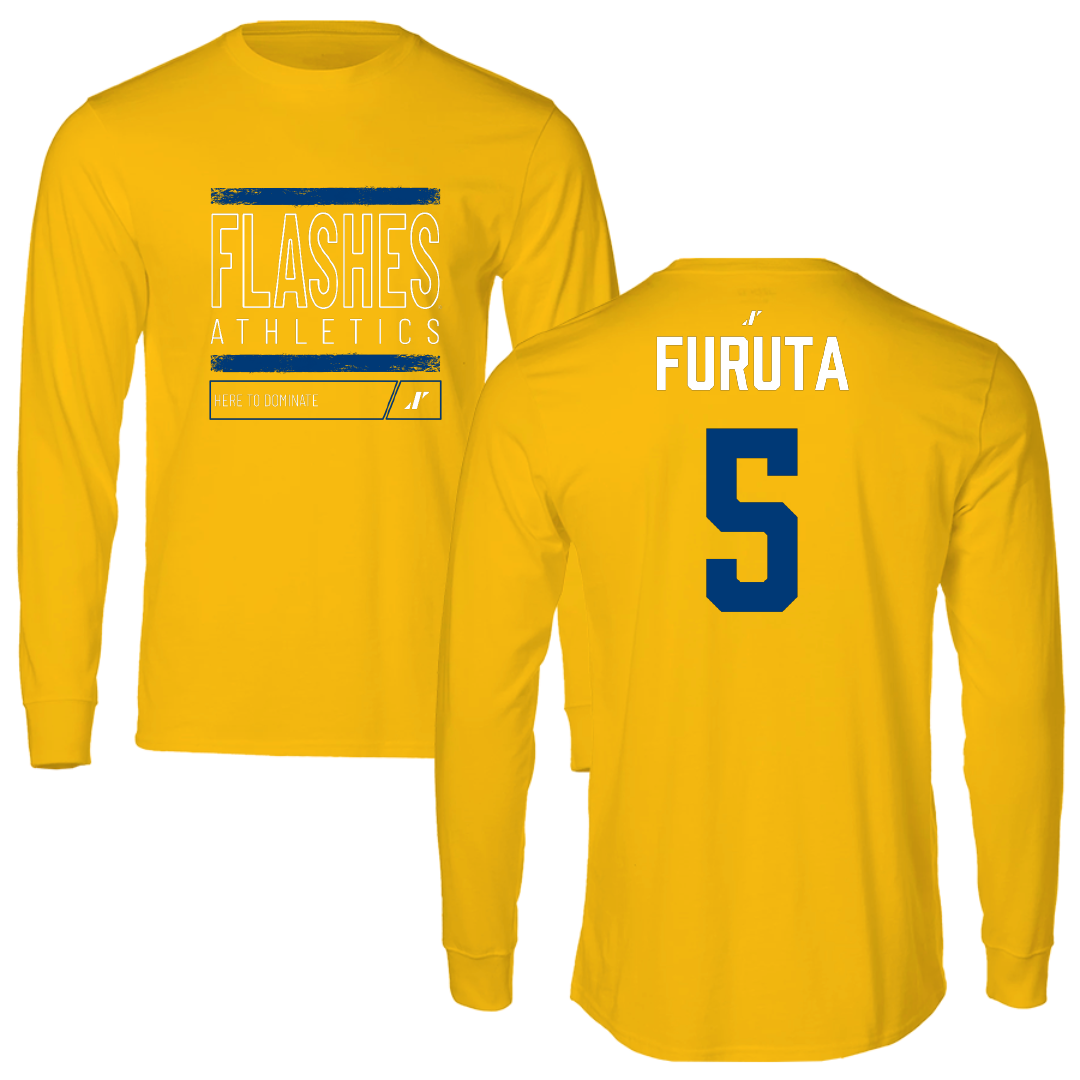 Kent State University Volleyball (W) Gold Dominate Long Sleeve - #5 Lesley Furuta
