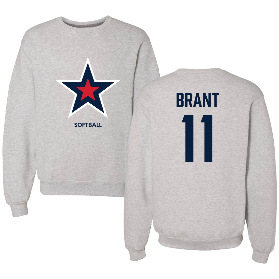Robert Morris University Softball Light Gray Crewneck - #11 Mary Brant