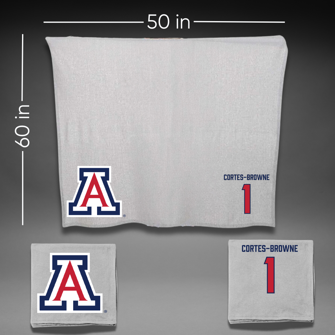 University of Arizona Soccer (W) Gray Blanket - #1 Sofia Cortes-Browne