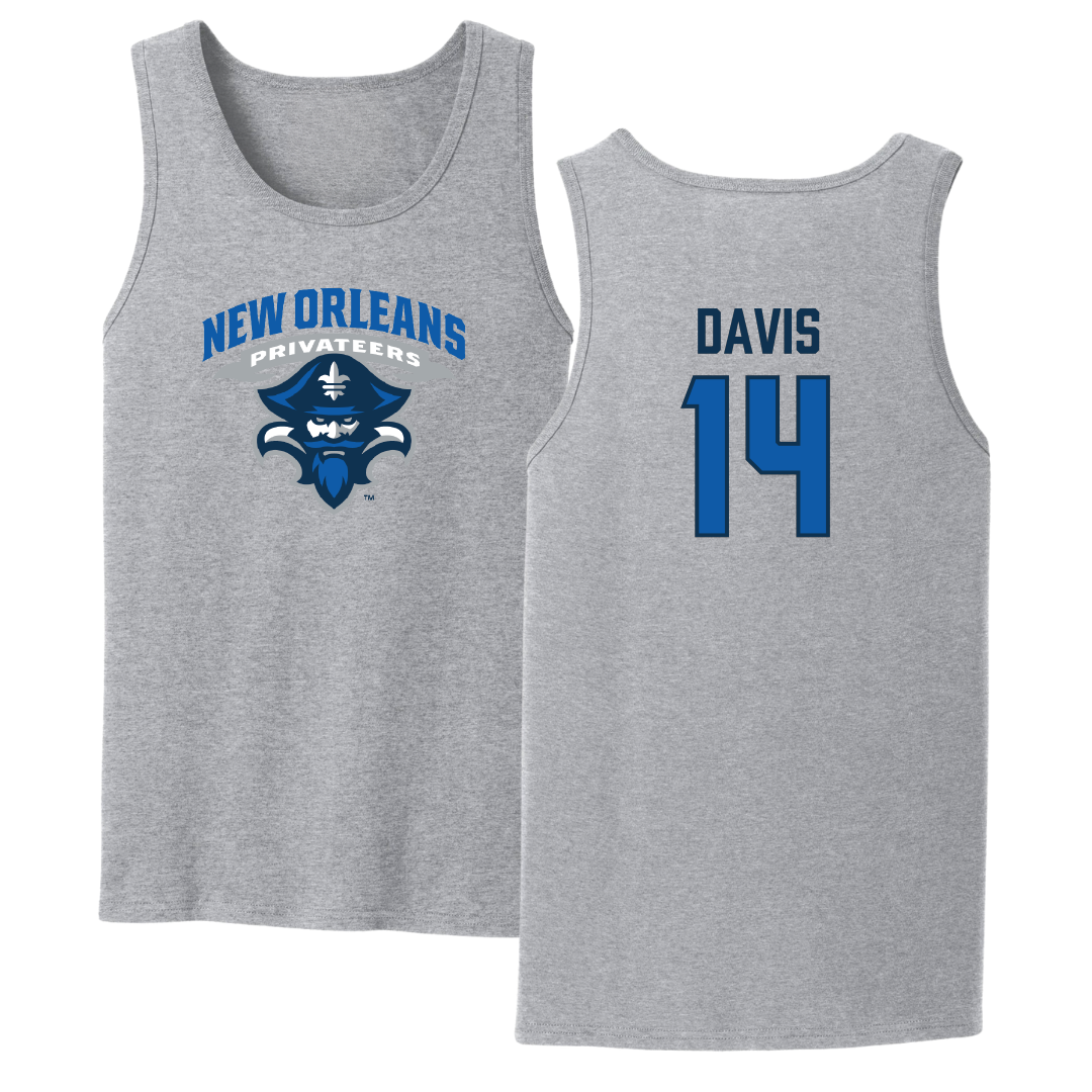 University of New Orleans Basketball Sport Gray Tank Top - #14 Kyla Davis