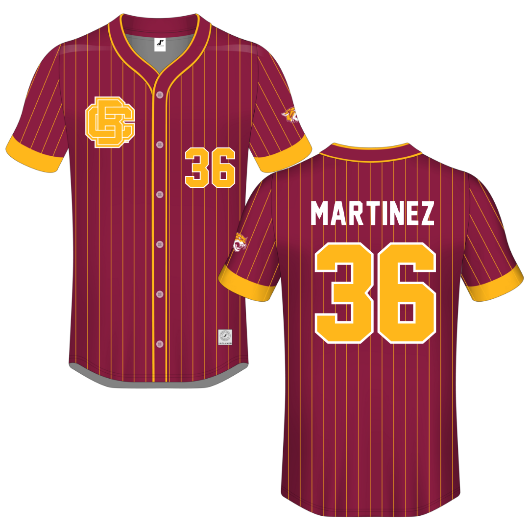 Bethune-Cookman University Red Button-Down Jersey - #36 Andrey Martinez