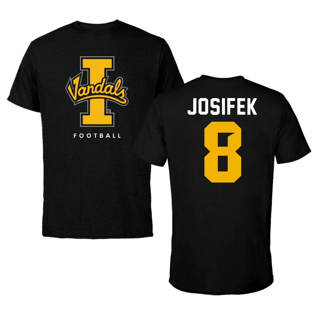 University of Idaho Football Black Vandals Performance Tee - #8 Nicholas Josifek