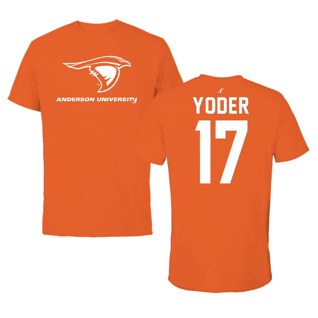Anderson University (Indiana) Football Orange Tee - #17 Preston Yoder