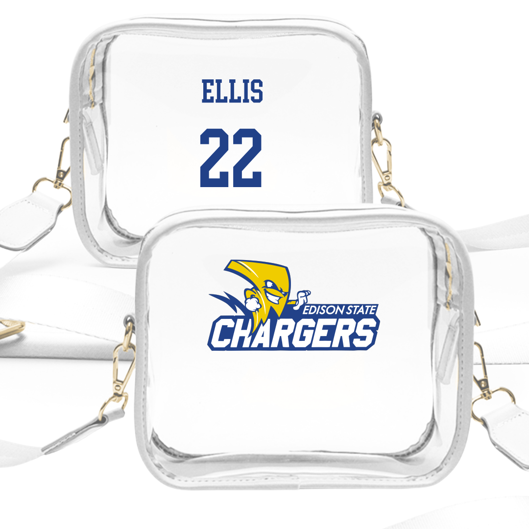 Edison State Community College Baseball White Clear Stadium Bag - #22 JJ Ellis