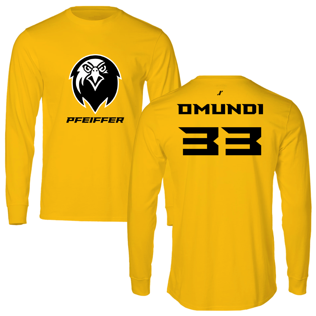 Pfeiffer University Lacrosse (M) Gold Performance Long Sleeve - #33 Kerosi Omundi