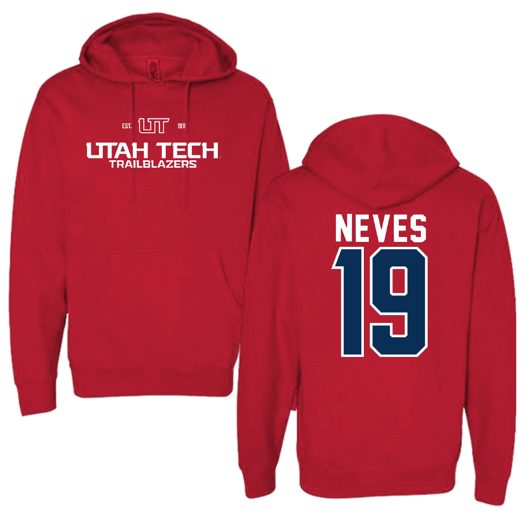 Utah Tech University Soccer Red General Hoodie - #19 Lox Neves