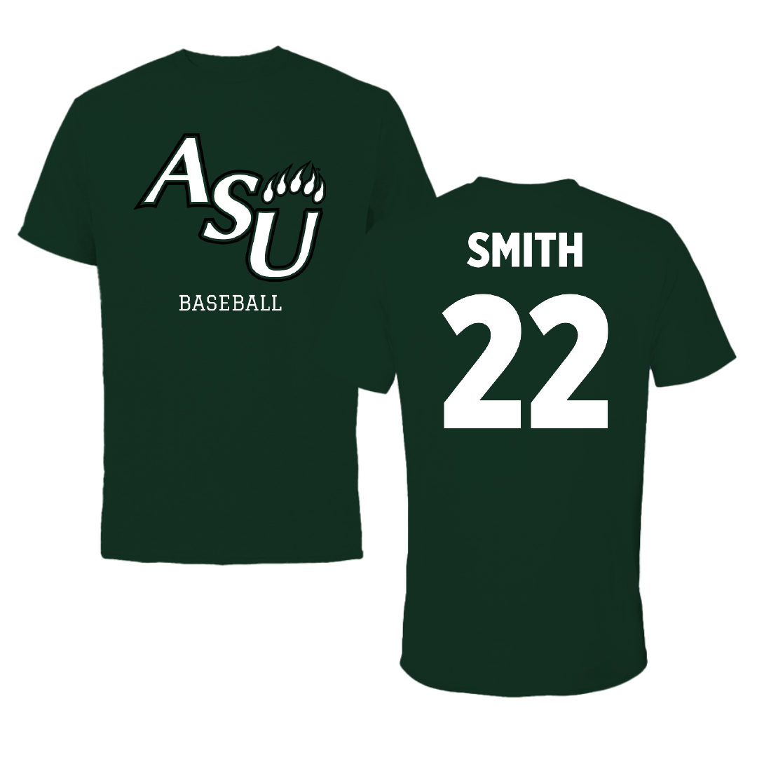 Adams State University Baseball Forest Green Performance Tee - #22 Tyler Smith