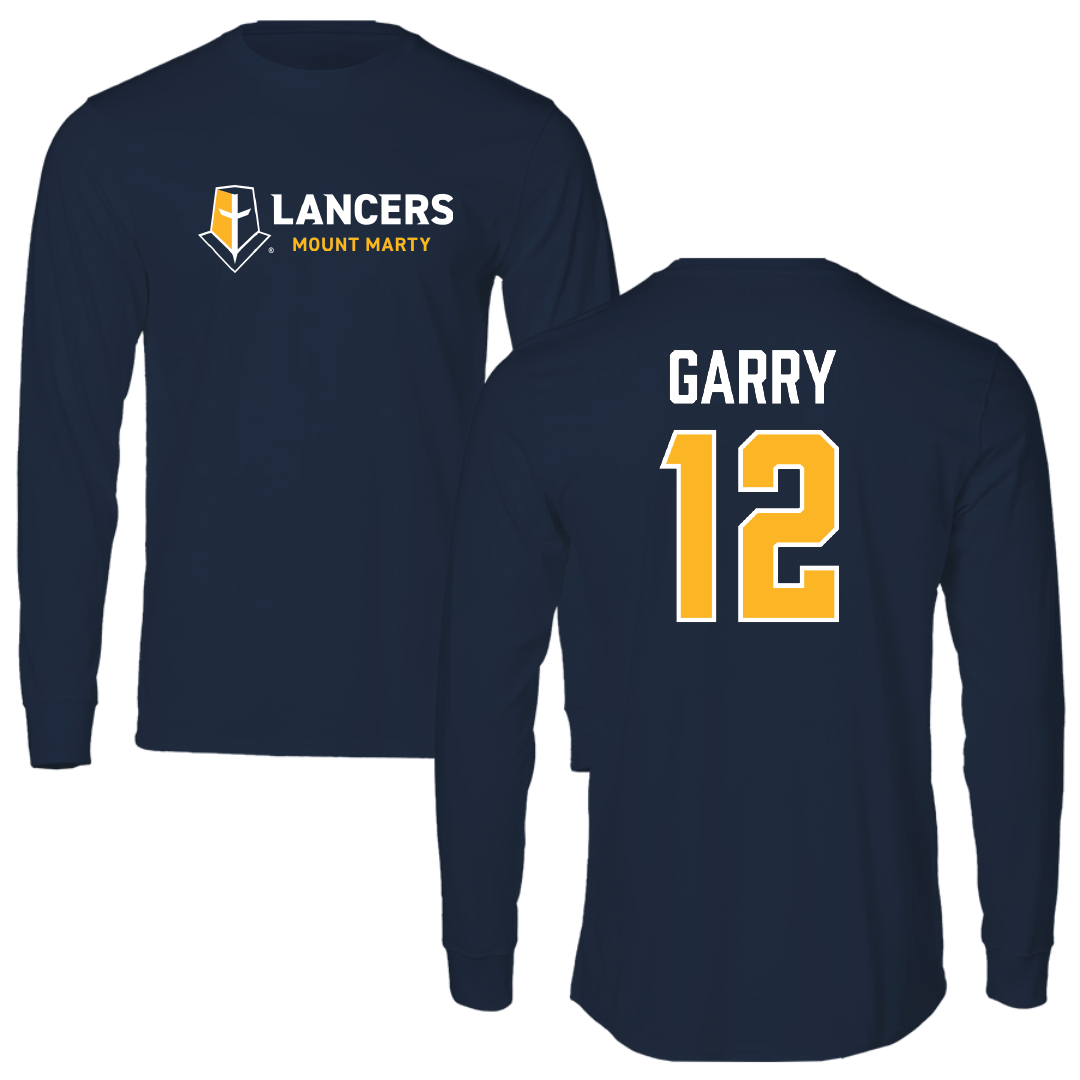 Mount Marty University Softball Navy Performance Long Sleeve - #12 Regan Garry