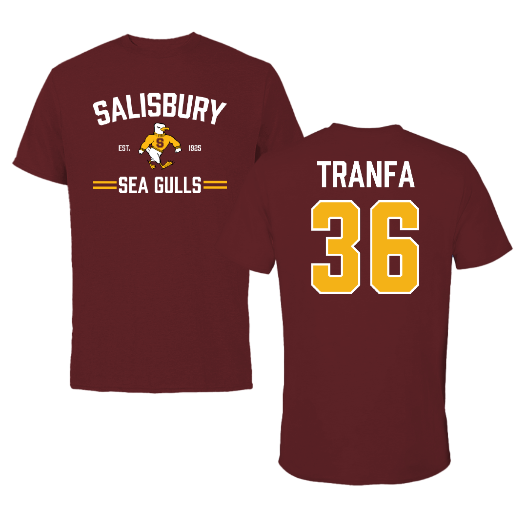 Salisbury University Football Maroon General Performance Tee - #36 Donovan Tranfa