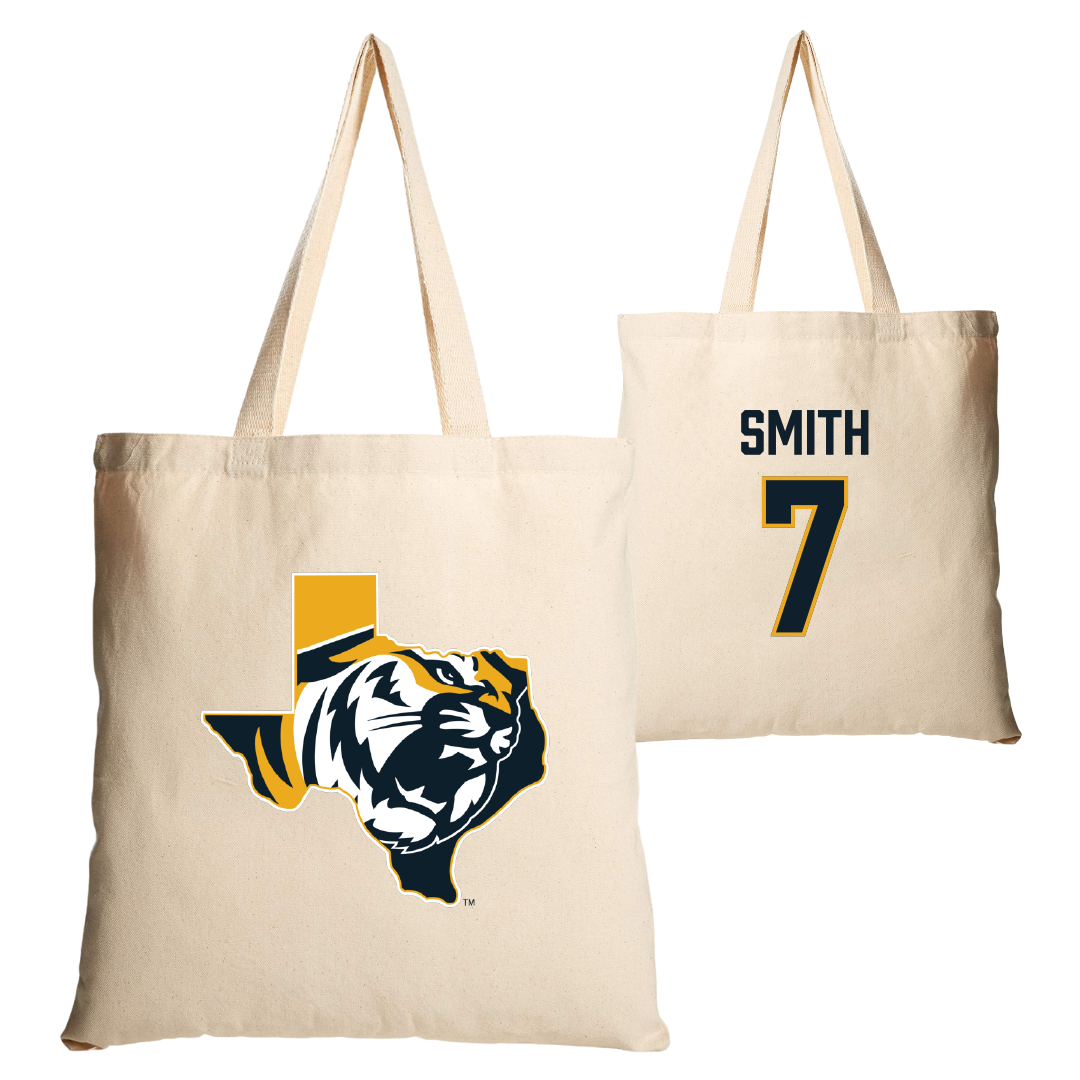 East Texas Baptist University Soccer (W) Tan Canvas Tote Bag - #7 Caroline Smith
