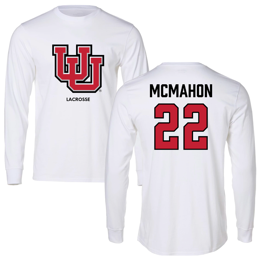 University of Utah Lacrosse (M) White Block Long Sleeve - #22 MJ McMahon