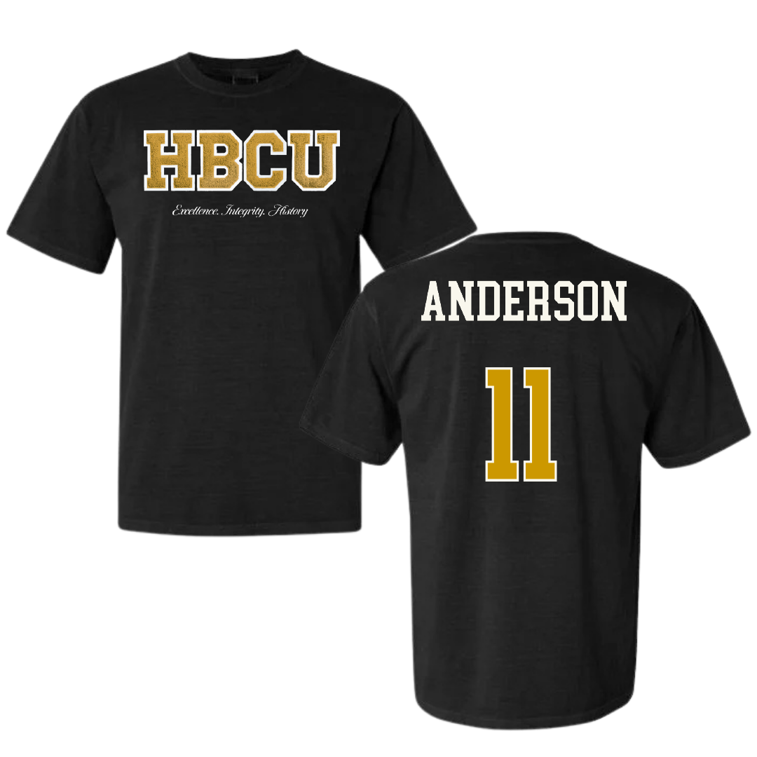 Alabama State University Volleyball (W) Black HBCU Varsity Comfort Colors Tee - #11 Zoey Anderson
