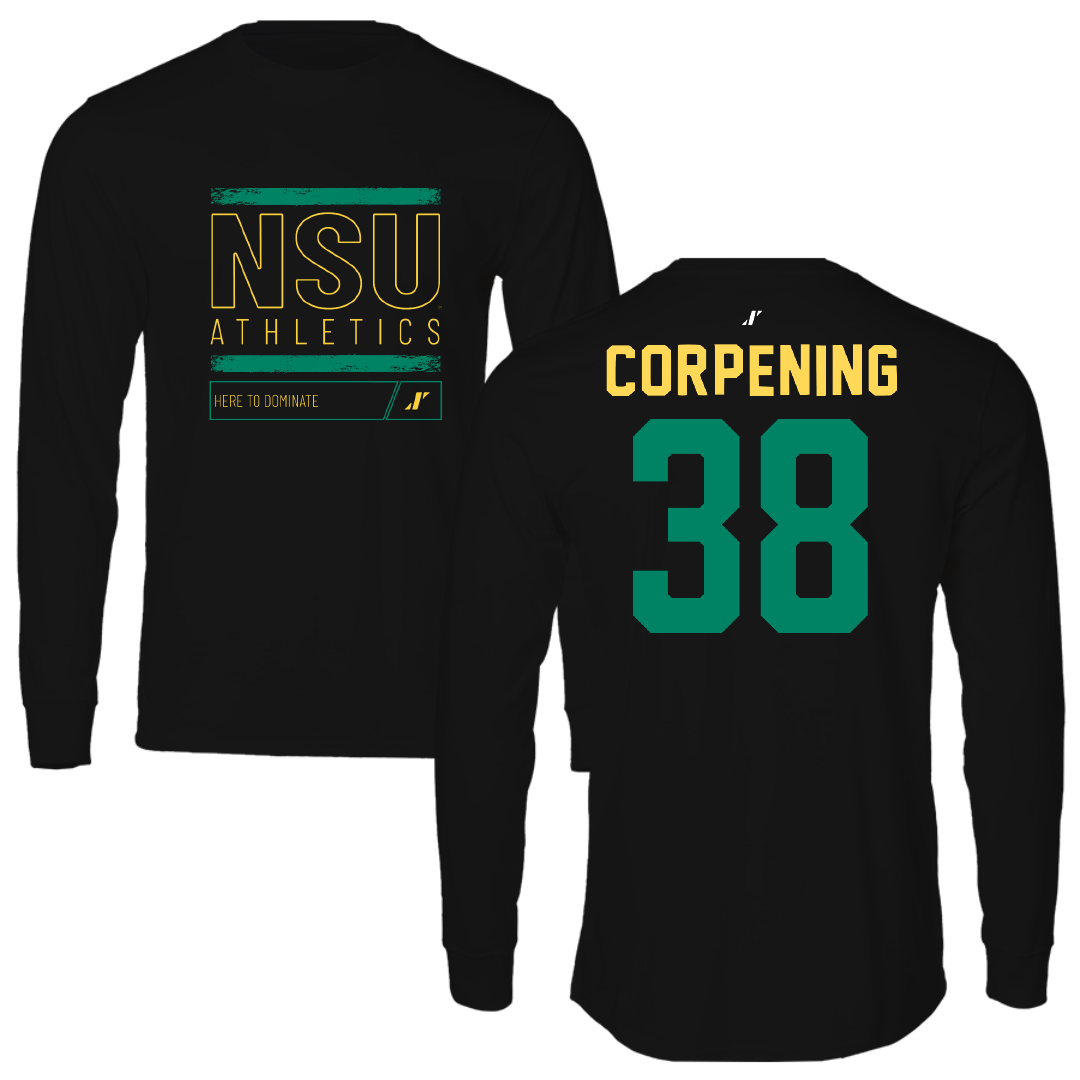 Norfolk State University Football Black Dominate Performance Long Sleeve - #38 Davion Corpening