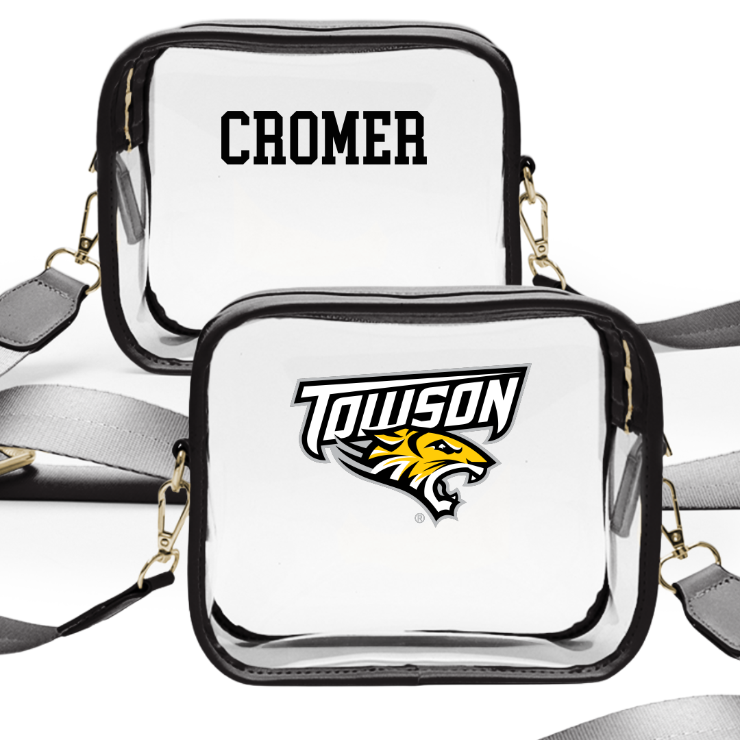 Towson University Swimming & Diving Black Clear Stadium Bag - Owen Cromer