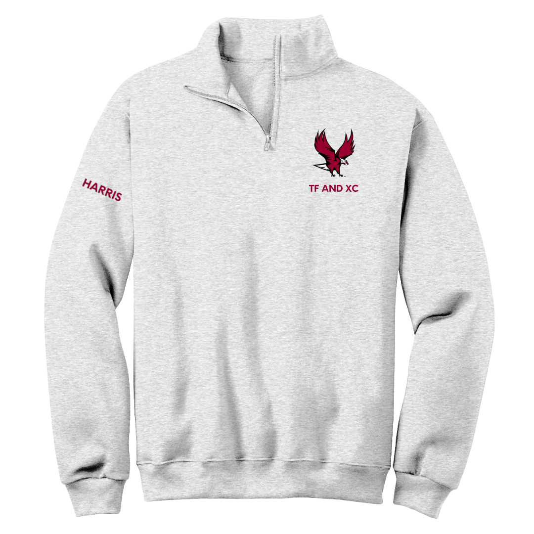 North Carolina Central University TF and XC Light Gray Quarter-Zip - Jaeda Harris