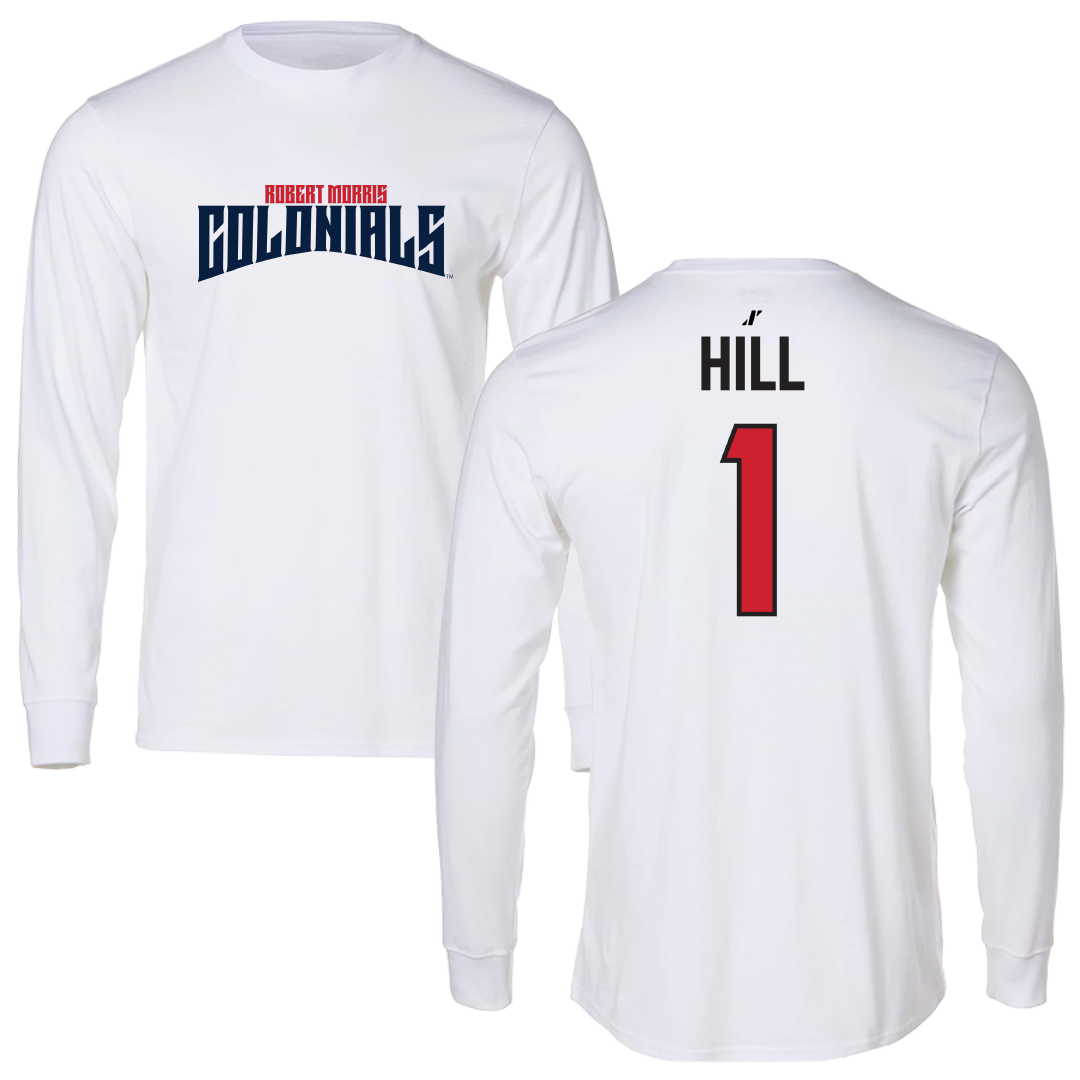 Robert Morris University Basketball (M) White Classic Long Sleeve - #1 Josh Hill
