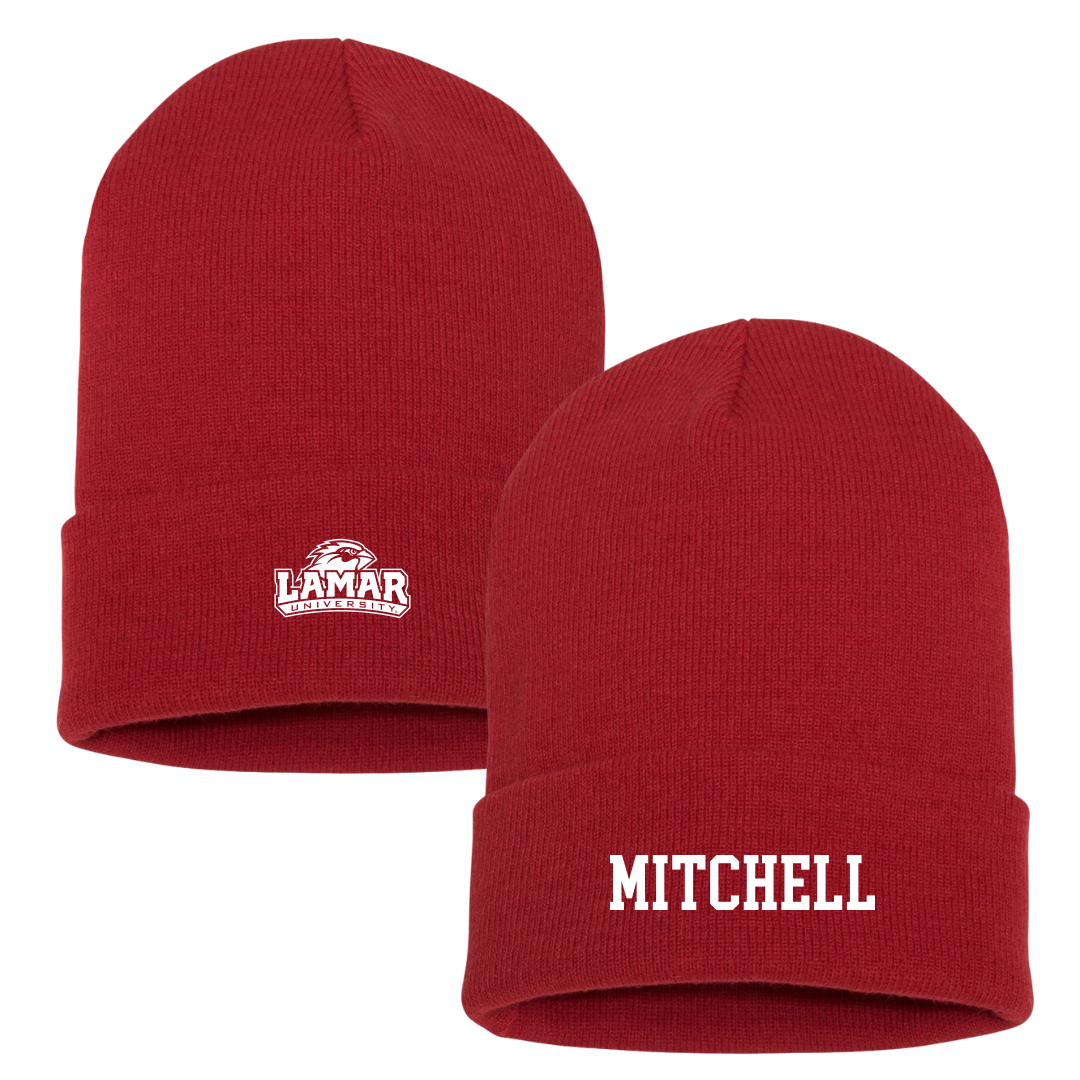 Lamar University Softball Red Beanie - #27 Karyana Mitchell