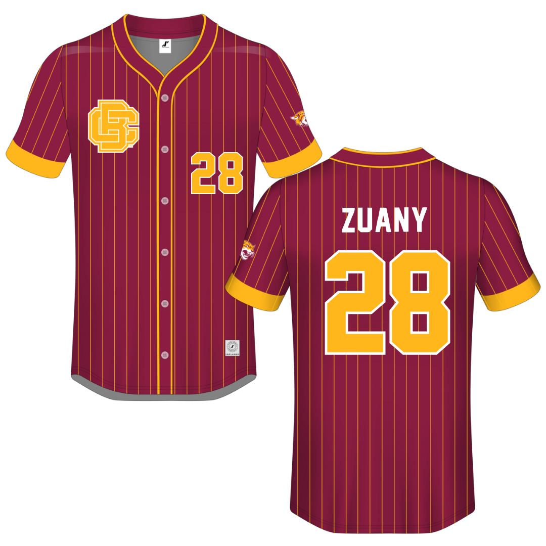 Bethune-Cookman University Red Button-Down Jersey - #28 Ruben Zuany
